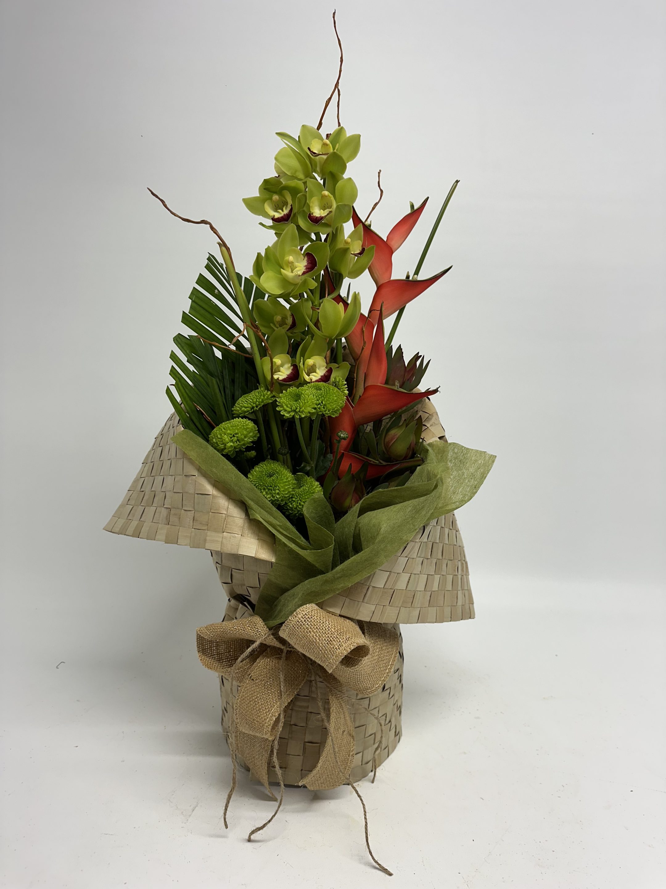 Green orchids heleconisa kete wrap