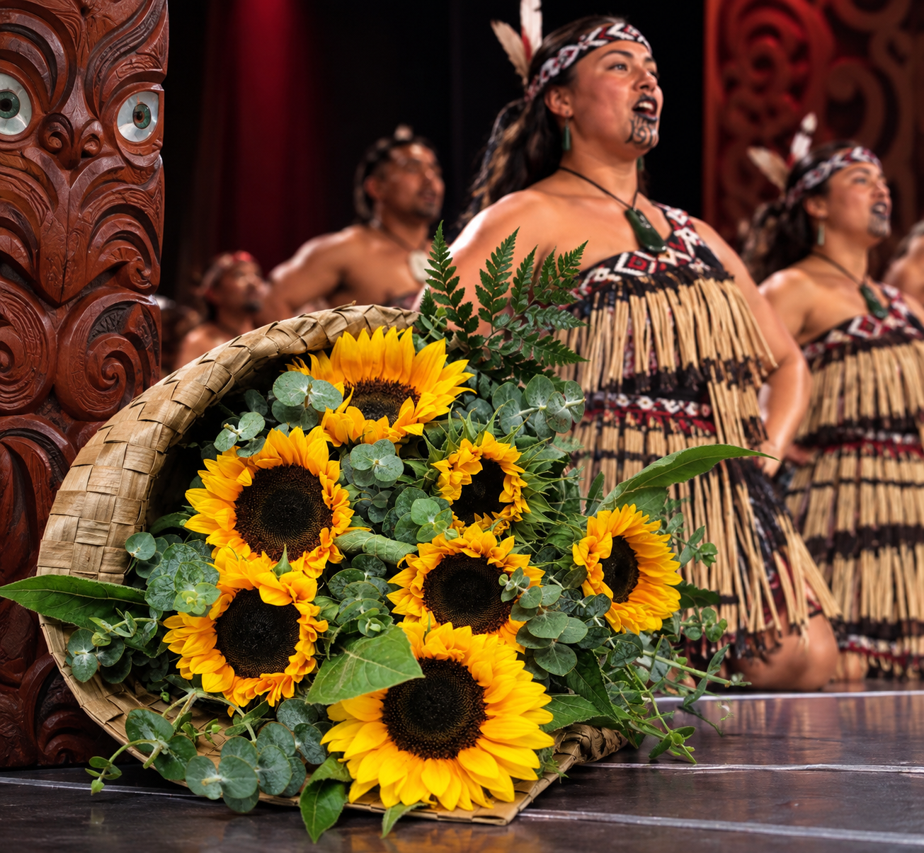 Sunflower Bouquet at maori Setting