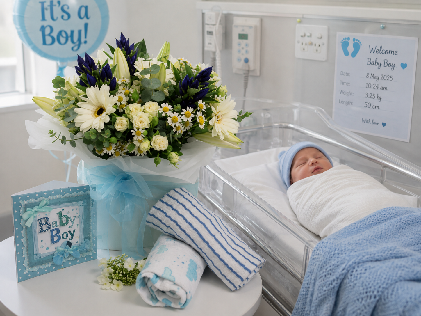 baby boy muslin setting