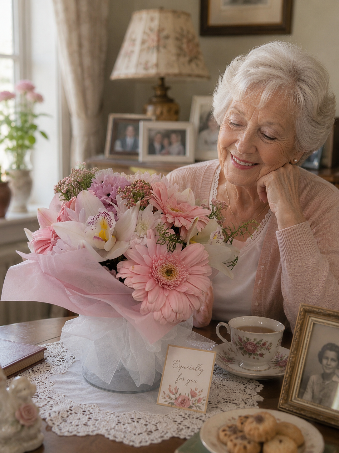 PBouquet in pink Tin setting