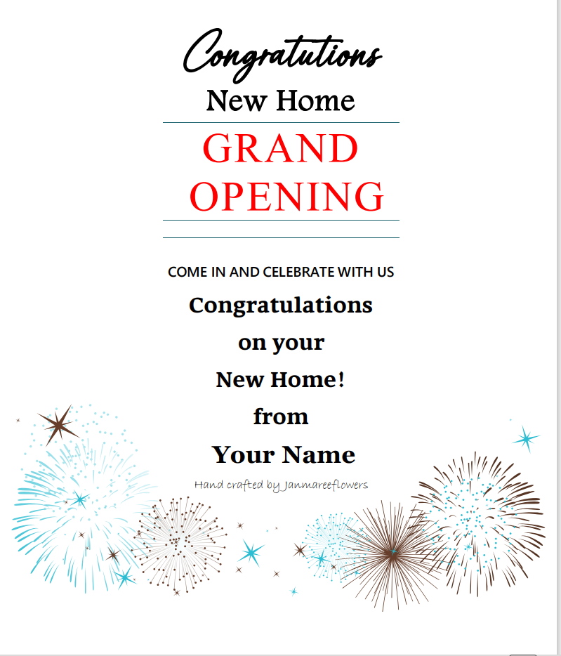 Grand openin new home