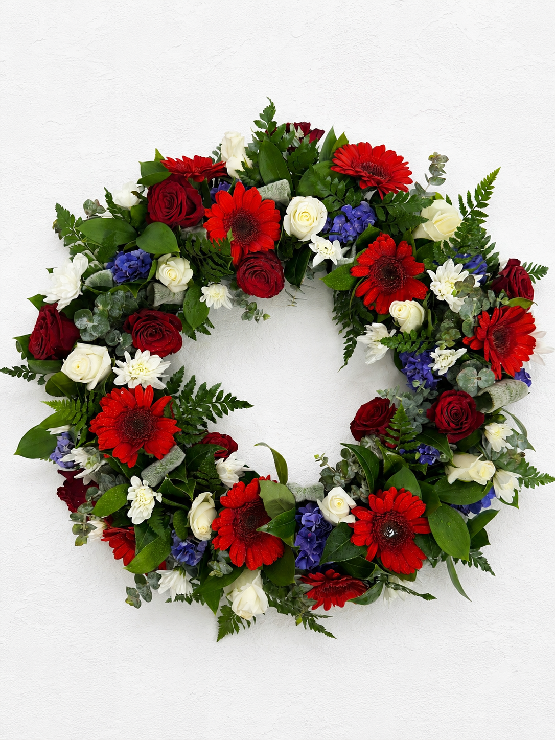 red white blue wreath