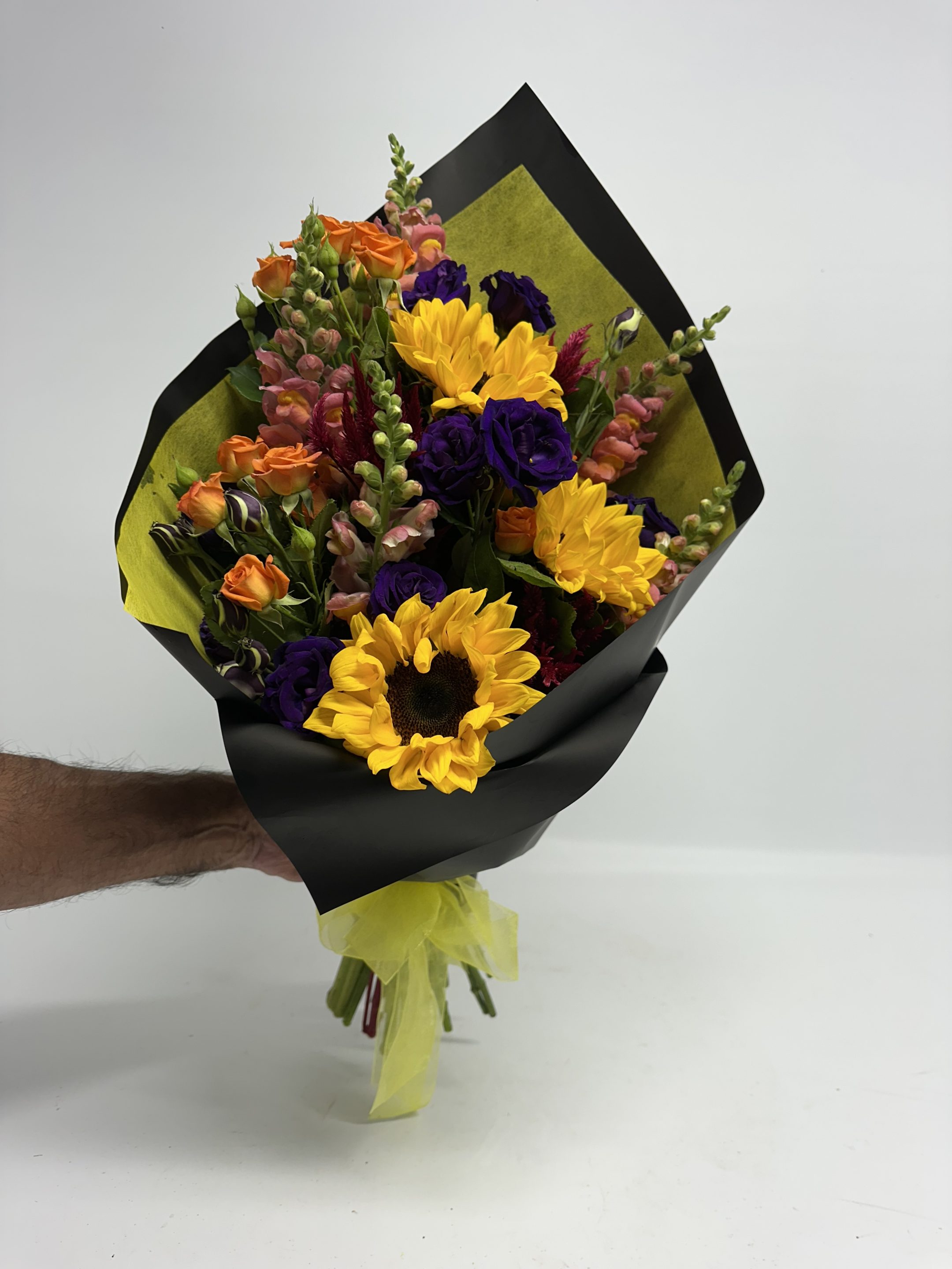 Bright vibe Bouquet wrapped