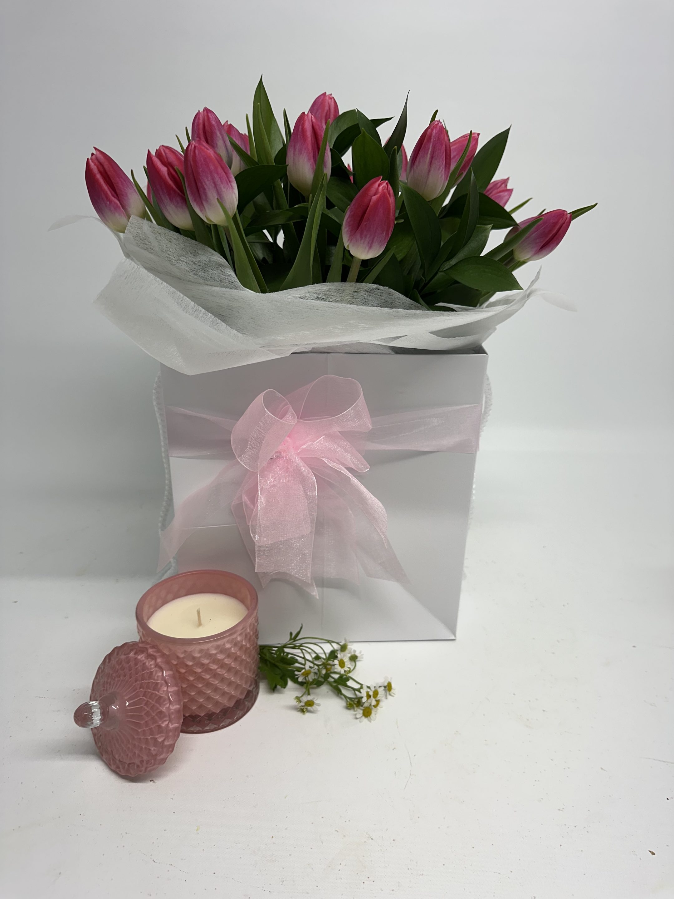 Tulips In Bag and Candle