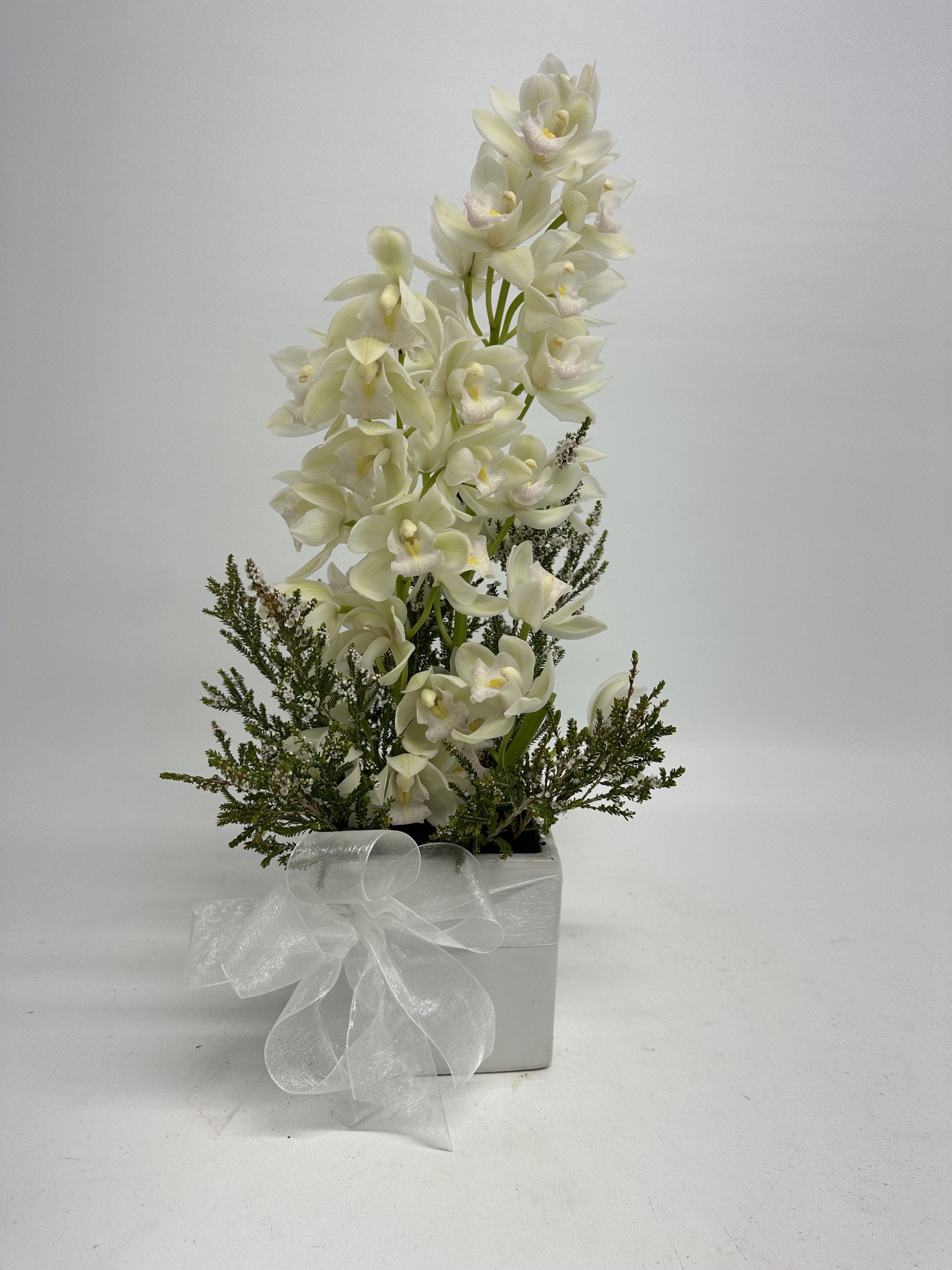 white orchid cermic container 2