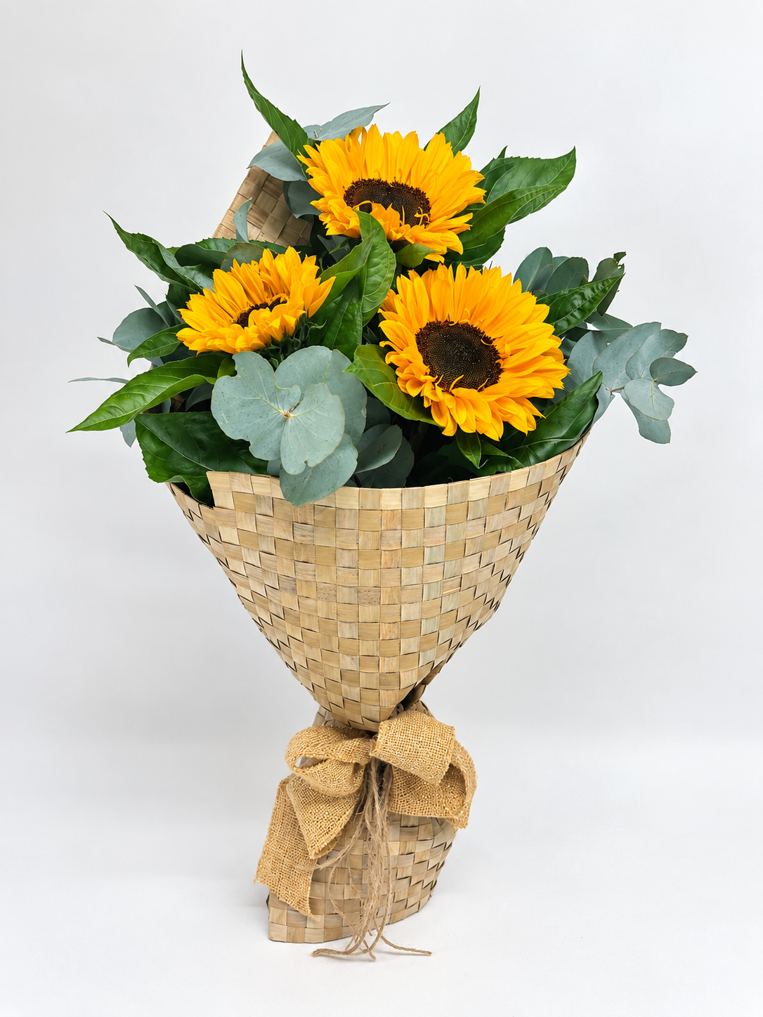 3 x Sunflowers in flax Wrap