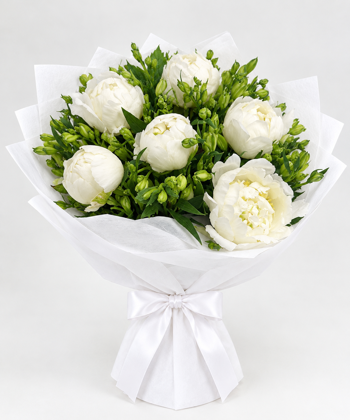 5 x white peonie bouquet