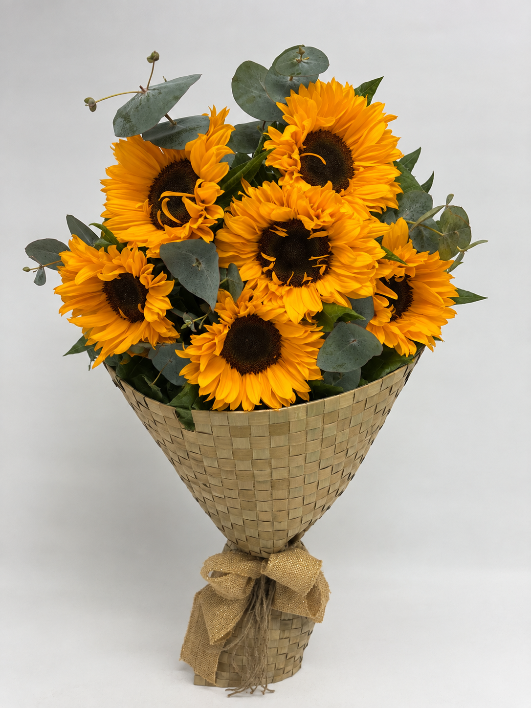 6 x sunflowers in flax wrap